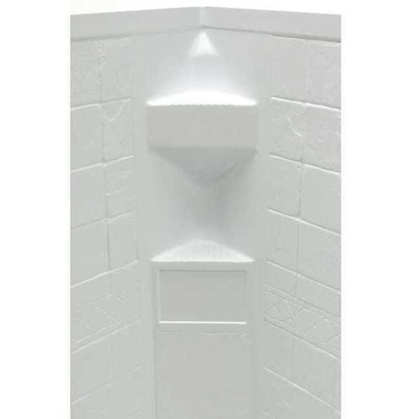 Lippert 34IN X 34IN NEO ANGLE SHOWER SURROUND; SLATE FINISH; 68IN TALL - WHITE 306205